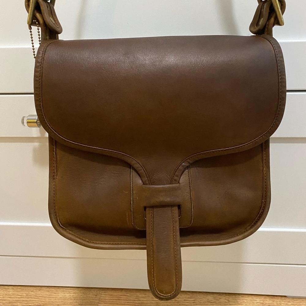 Vintage Coach Courier Bag - Tan/Brown Leather
